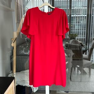 Red Crepe Sheath Dress